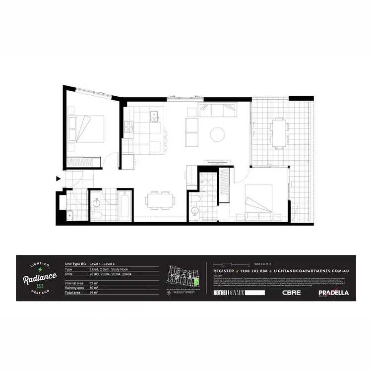 Floorplan of Homely apartment listing, 20404/11 Beesley Street, West End QLD 4101