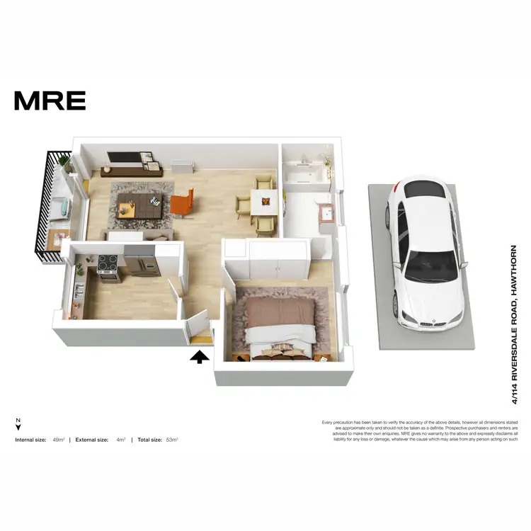 Floorplan of Homely apartment listing, 4/114 Riversdale Road, Hawthorn VIC 3122