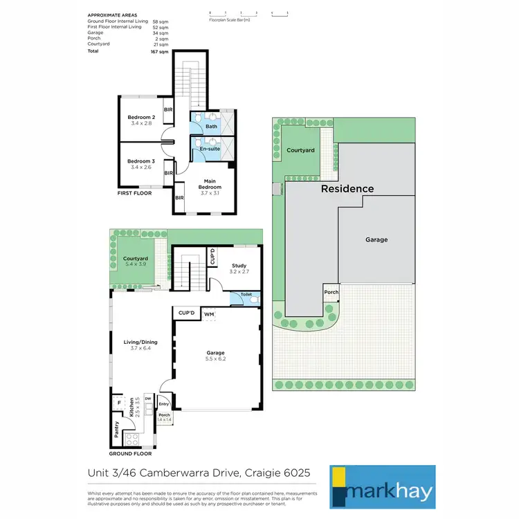 Floorplan of Homely townhouse listing, 46C Camberwarra Drive, Craigie WA 6025
