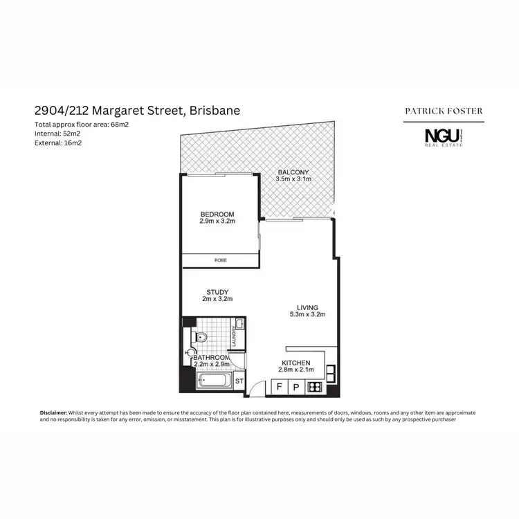 Floorplan of Homely apartment listing, 2904/212 Margaret Street, Brisbane City QLD 4000