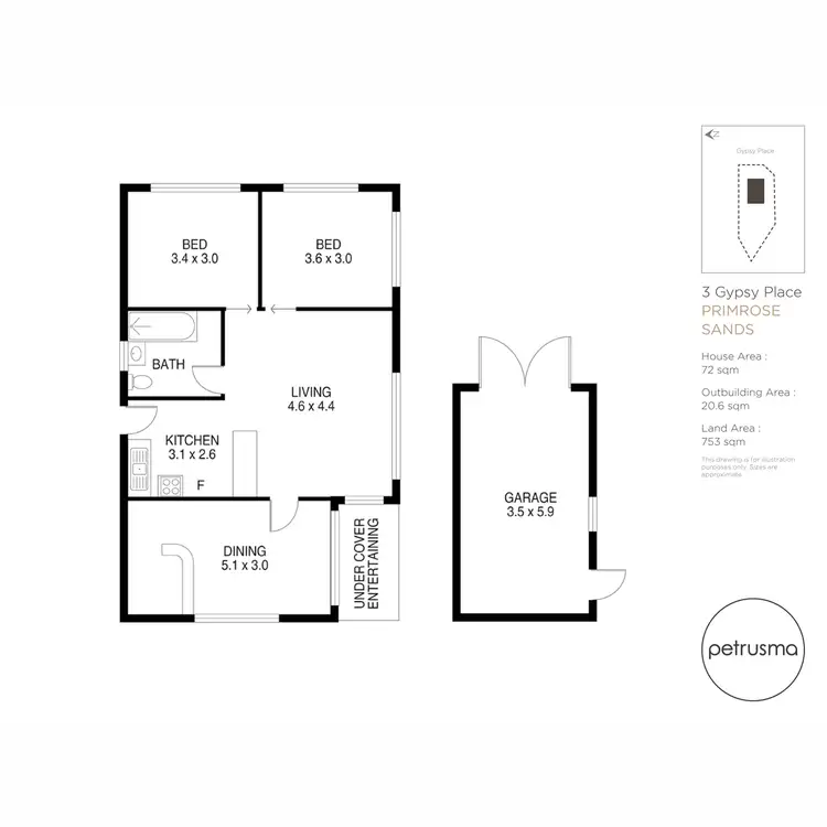 Floorplan of Homely house listing, 3 Gypsy Place, Primrose Sands TAS 7173