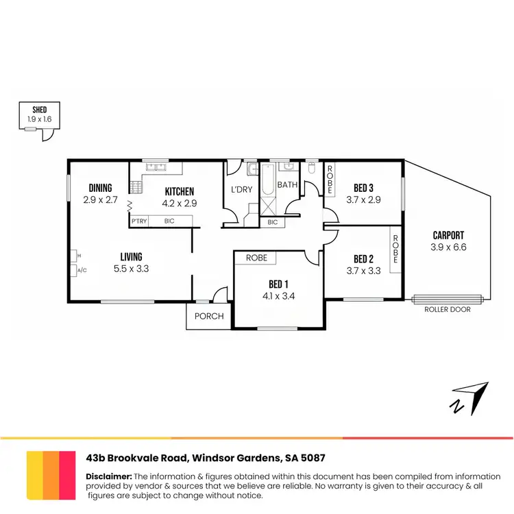 Floorplan of Homely house listing, 43B Brookvale Road, Windsor Gardens SA 5087