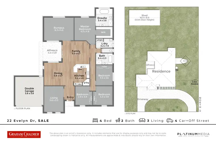 Floorplan of Homely house listing, 22 Evelyn Drive, Sale VIC 3850