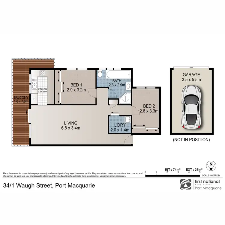 Floorplan of Homely unit listing, 34/1 Waugh Street, Port Macquarie NSW 2444
