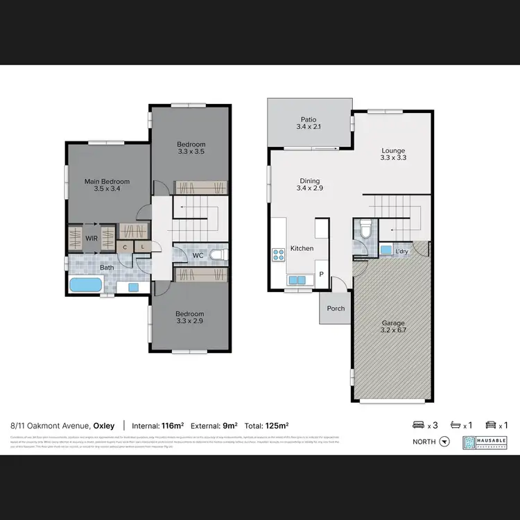 Floorplan of Homely townhouse listing, 8/11 Oakmont Avenue, Oxley QLD 4075