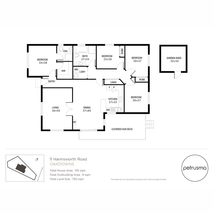 Floorplan of Homely house listing, 11 Harmsworth Road, Oakdowns TAS 7019
