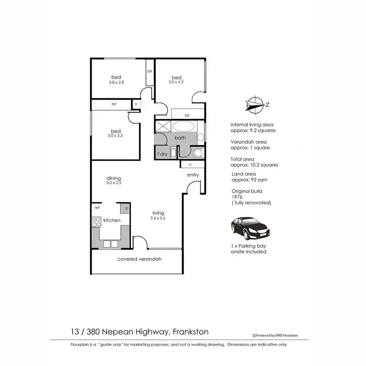 Floorplan of Homely unit listing, 13/380 Nepean Highway, Frankston VIC 3199