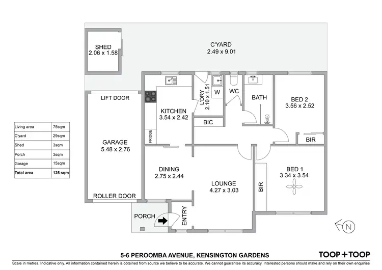 Floorplan of Homely unit listing, 5/6 Peroomba Avenue, Kensington Gardens SA 5068