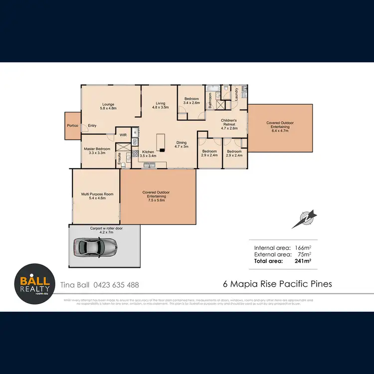 Floorplan of Homely house listing, 6 Mapia Rise, Pacific Pines QLD 4211