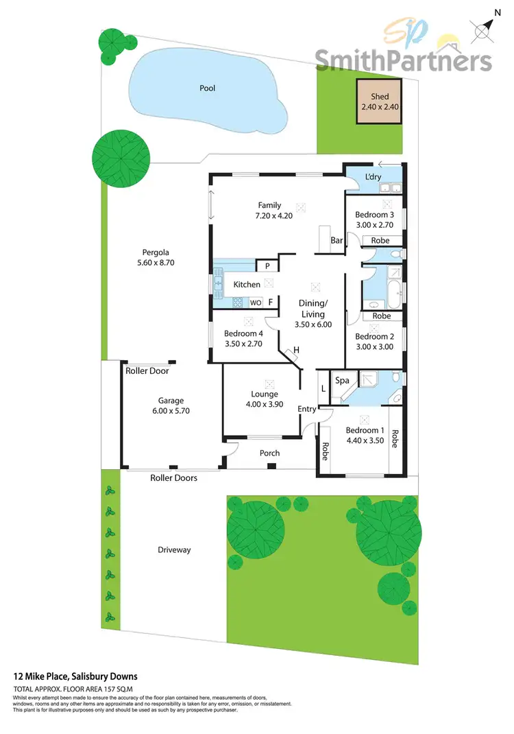 Floorplan of Homely house listing, 12 Mike Place, Salisbury Downs SA 5108