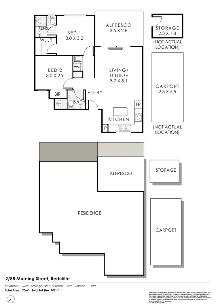 Floorplan of Homely unit listing, 2/88 Moreing Street, Redcliffe WA 6104