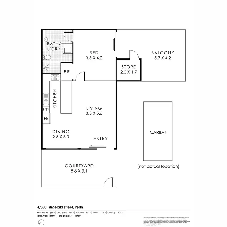 Floorplan of Homely apartment listing, 4/300 Fitzgerald Street, Perth WA 6000