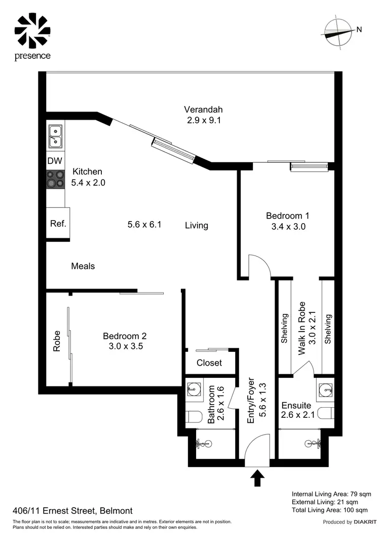 Floorplan of Homely unit listing, 406/11 Ernest Street, Belmont NSW 2280