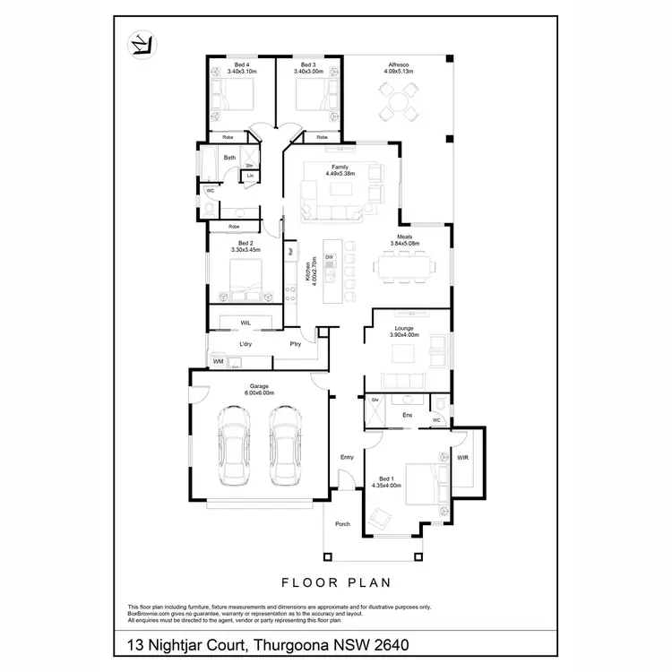 Floorplan of Homely house listing, 13 Nightjar Court, Thurgoona NSW 2640