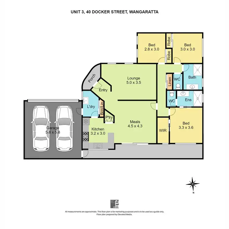 Floorplan of Homely townhouse listing, 3/40 Docker Street, Wangaratta VIC 3677