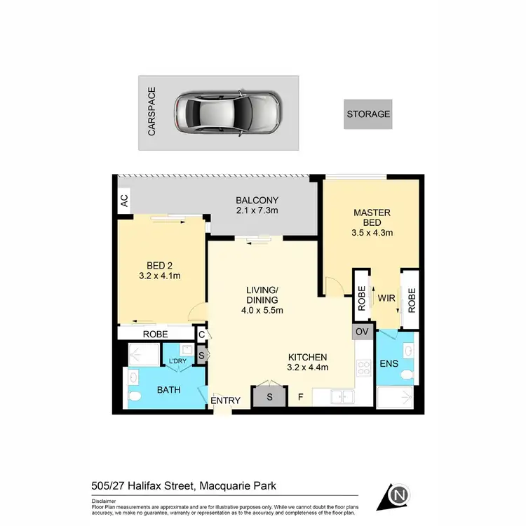 Floorplan of Homely apartment listing, 505/27 Halifax Street, Macquarie Park NSW 2113