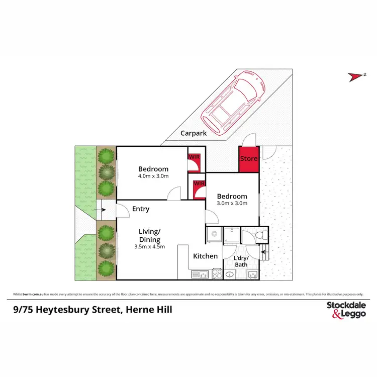 Floorplan of Homely unit listing, 9/75 Heytesbury Street, Herne Hill VIC 3218