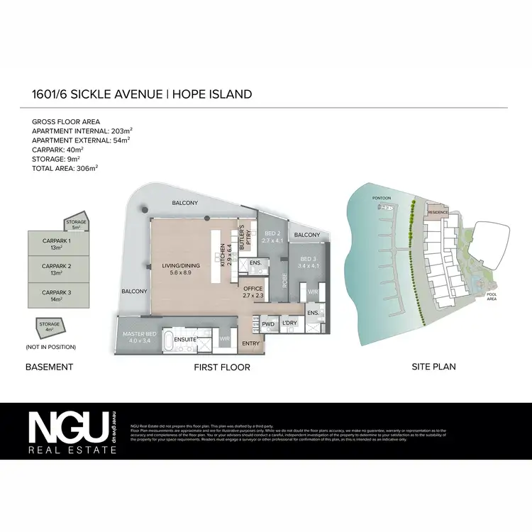 Floorplan of Homely apartment listing, 1601/6 Sickle Avenue, Hope Island QLD 4212
