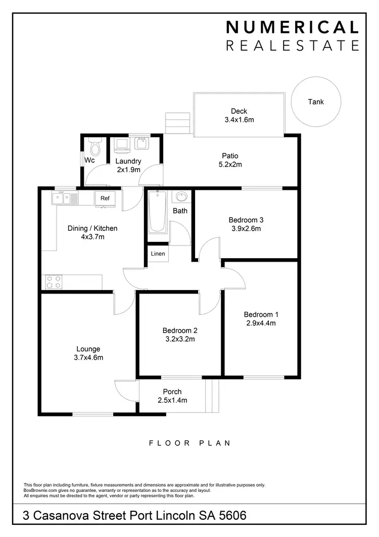 Floorplan of Homely semi-detached listing, 3 Casanova Street, Port Lincoln SA 5606