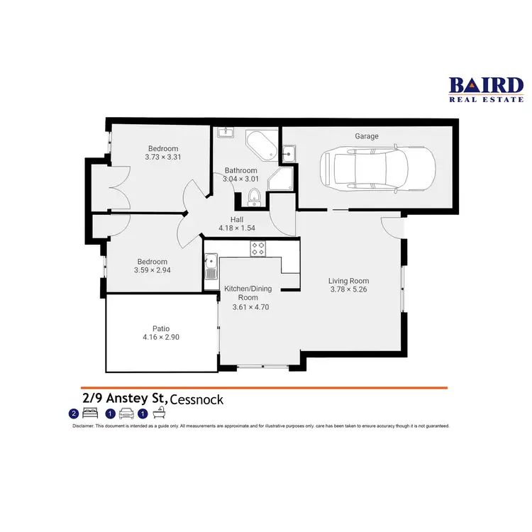 Floorplan of Homely unit listing, 2/9 Anstey Street, Cessnock NSW 2325