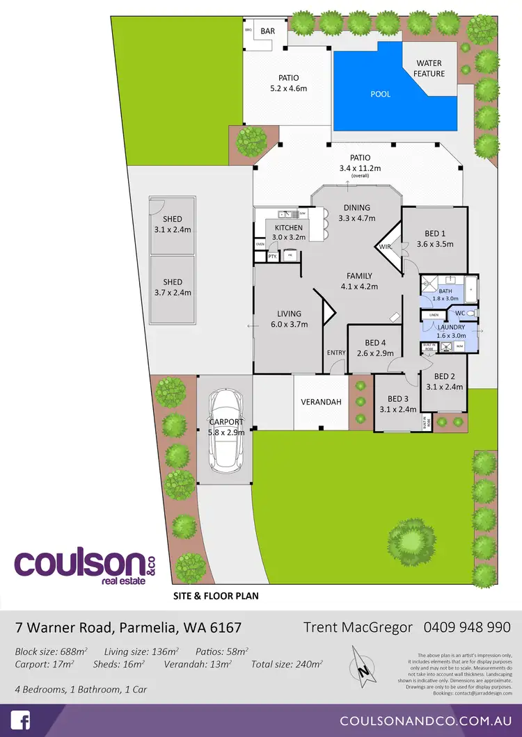 Floorplan of Homely house listing, 7 Warner Road, Parmelia WA 6167