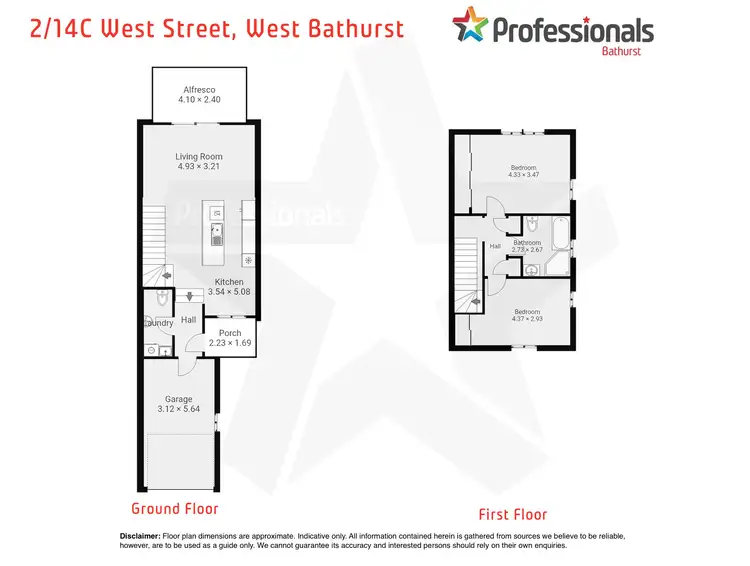 Floorplan of Homely semi-detached listing, 2/14C West Street, West Bathurst NSW 2795