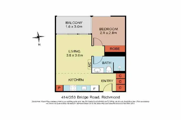 Floorplan of Homely apartment listing, 414/253 Bridge Road, Richmond VIC 3121