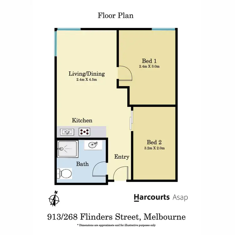 Floorplan of Homely apartment listing, 401/268 Flinders Street, Melbourne VIC 3000
