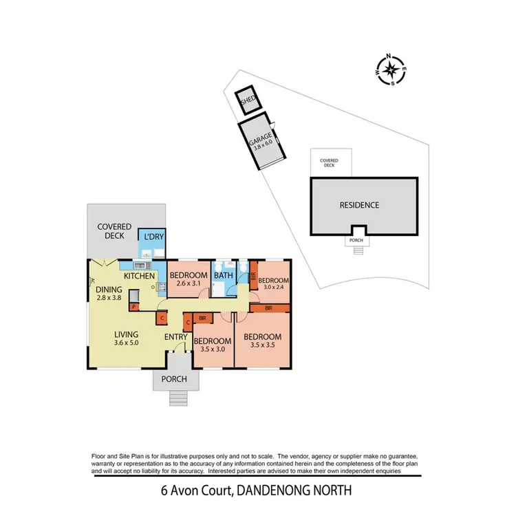 Floorplan of Homely house listing, 6 Avon Court, Dandenong North VIC 3175