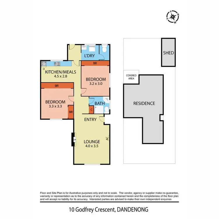 Floorplan of Homely unit listing, 10 Godfrey Crescent, Dandenong VIC 3175