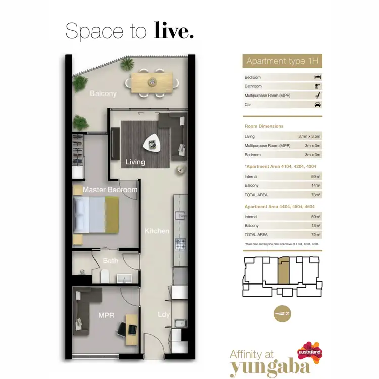Floorplan of Homely unit listing, 4504/15 Anderson Street, Kangaroo Point QLD 4169