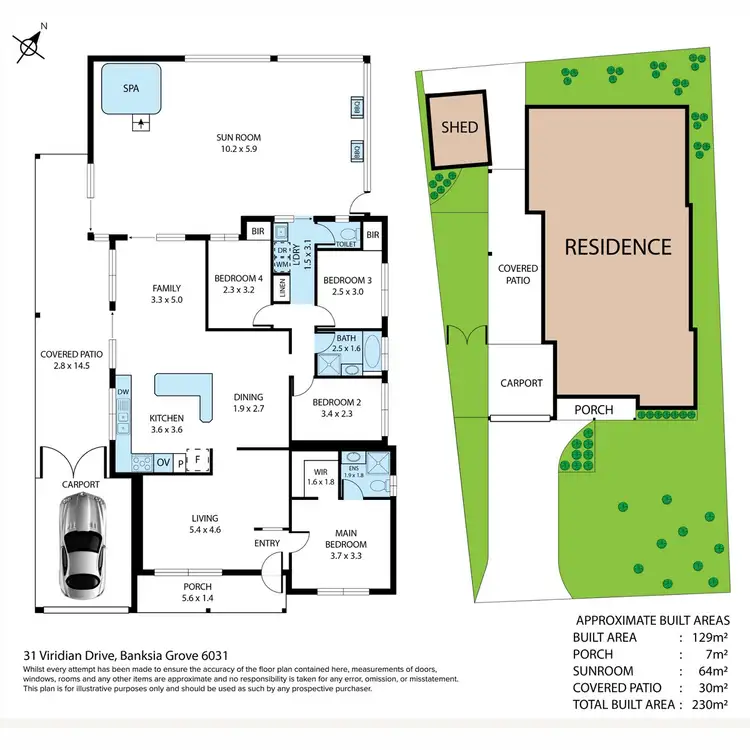 Floorplan of Homely house listing, 31 Viridian Drive, Banksia Grove WA 6031