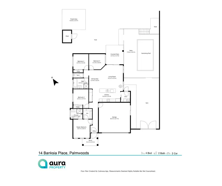 Floorplan of Homely house listing, 14 Banksia Place, Palmwoods QLD 4555