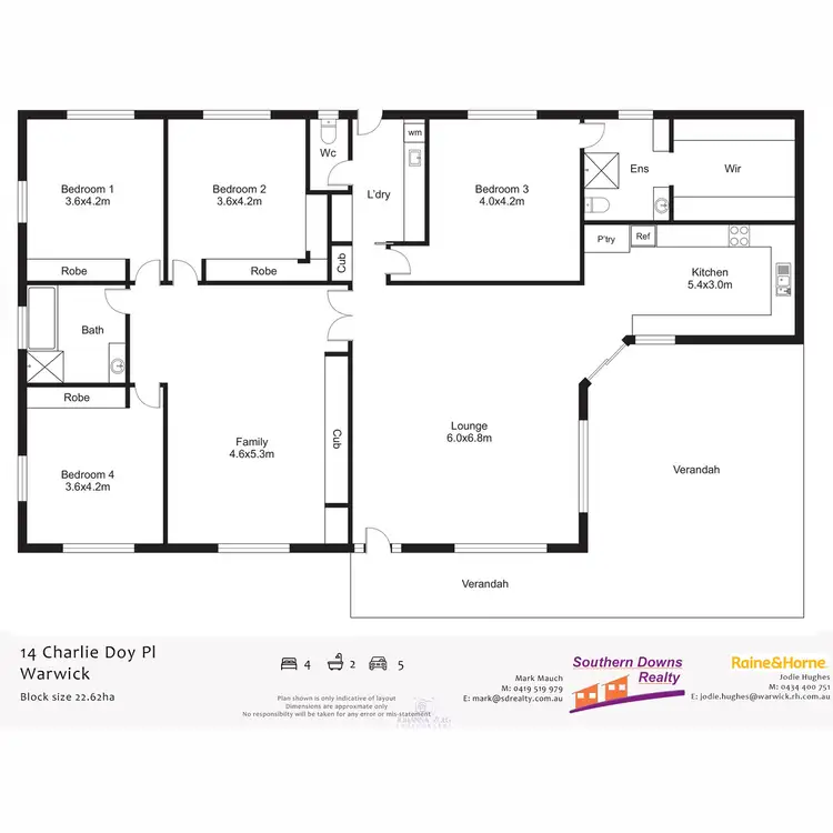 Floorplan of Homely rural property listing, 14 Charlie Doy Place, Rosehill QLD 4370