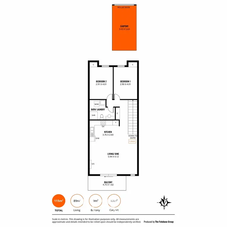 Floorplan of Homely unit listing, 2/238 Newton Boulevard, Munno Para SA 5115