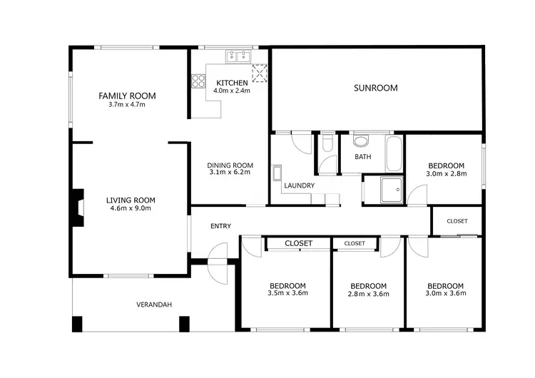 Floorplan of Homely house listing, 40 Stanley Street, Wodonga VIC 3690