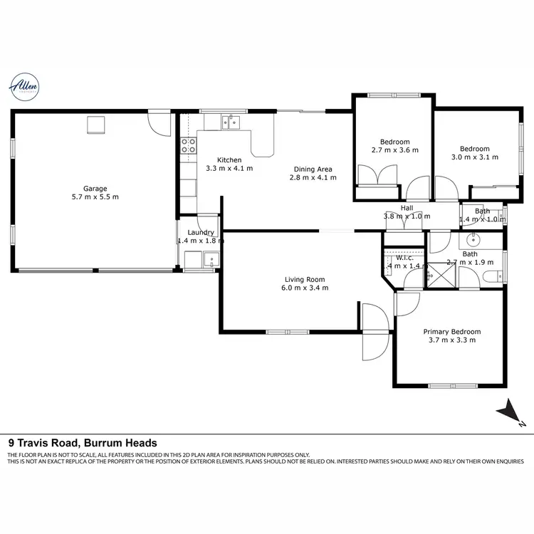Floorplan of Homely house listing, 9 Travis Road, Burrum Heads QLD 4659