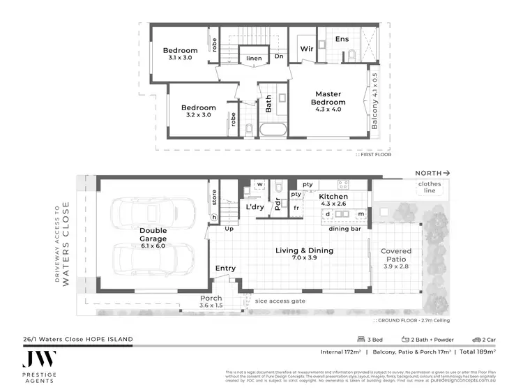 Floorplan of Homely townhouse listing, 26/1 Waters Close, Hope Island QLD 4212