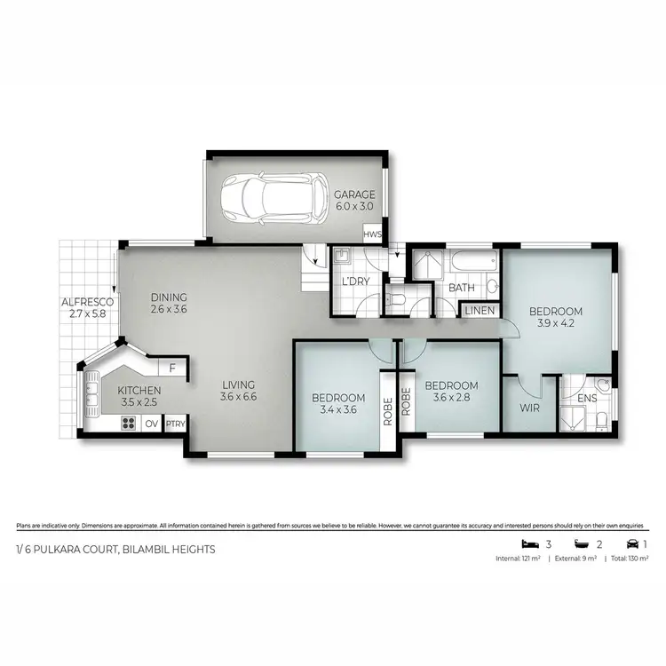 Floorplan of Homely semi-detached listing, 1/6 Pulkara Court, Bilambil Heights NSW 2486