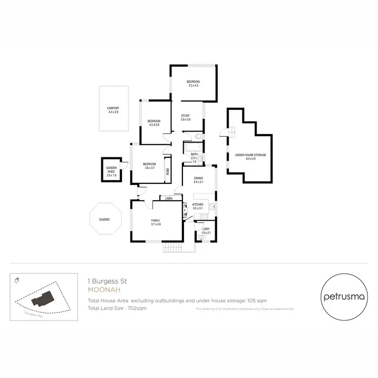 Floorplan of Homely house listing, 1 Burgess Avenue, Moonah TAS 7009