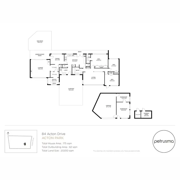 Floorplan of Homely house listing, 84 Acton Drive, Acton Park TAS 7170