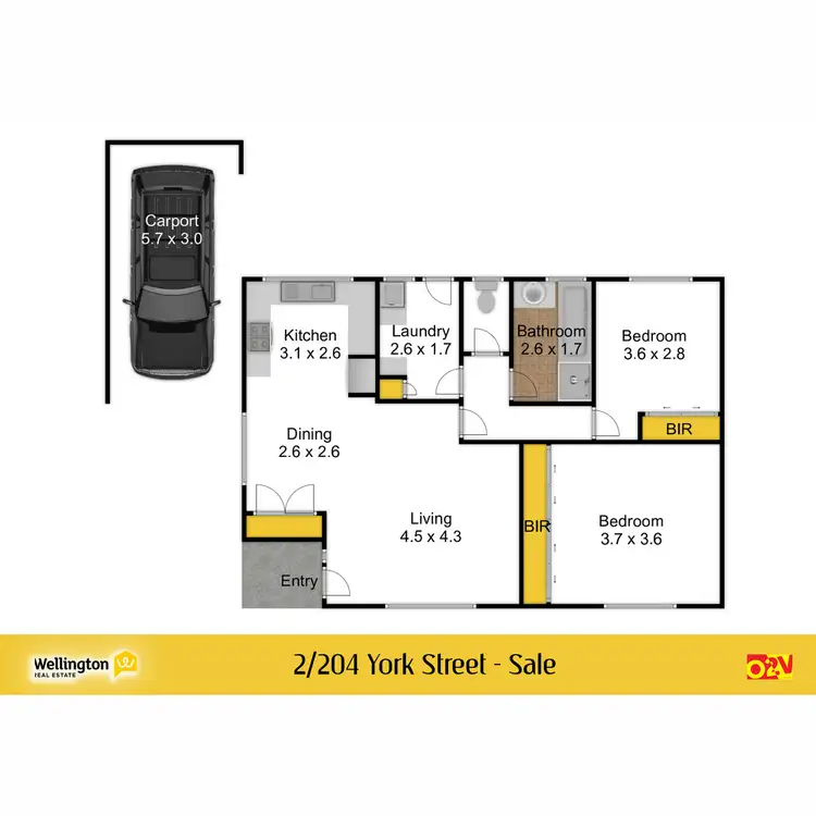 Floorplan of Homely unit listing, 2/204 York Street, Sale VIC 3850