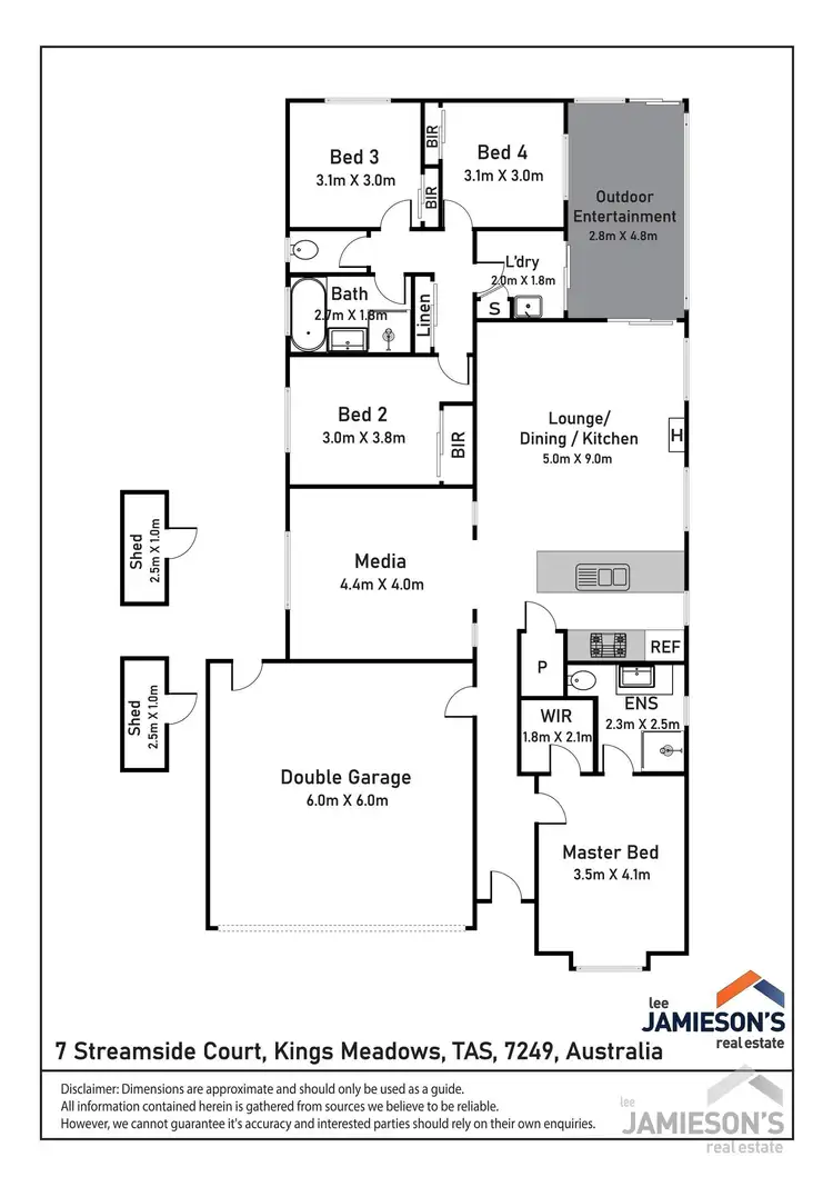 Floorplan of Homely house listing, 7 Streamside Court, Kings Meadows TAS 7249