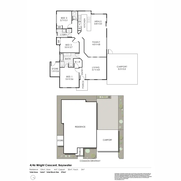 Floorplan of Homely villa listing, 4/46 Wright Crescent, Bayswater WA 6053