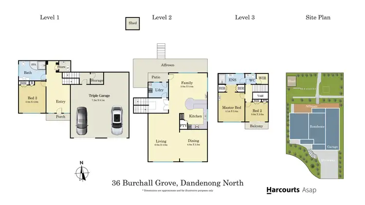 Floorplan of Homely house listing, 36 Burchall Grove, Dandenong North VIC 3175