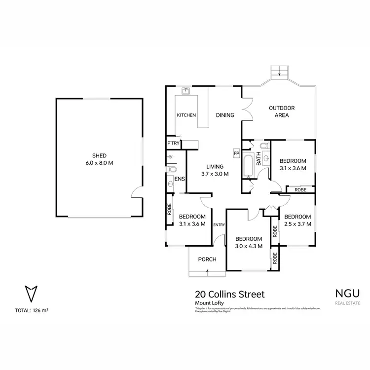 Floorplan of Homely house listing, 20 Collins Street, Mount Lofty QLD 4350