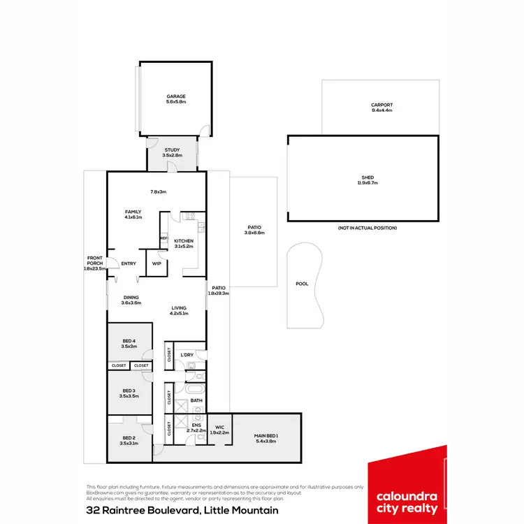 Floorplan of Homely house listing, 32 Raintree Boulevard, Little Mountain QLD 4551