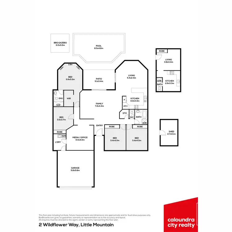 Floorplan of Homely house listing, 2 Wildflower Way, Little Mountain QLD 4551
