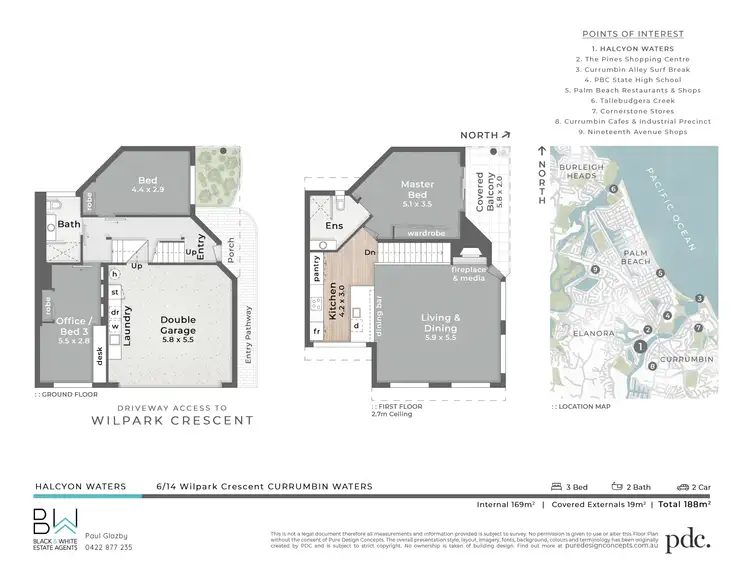 Floorplan of Homely townhouse listing, 6/14 Wilpark Crescent, Currumbin Waters QLD 4223