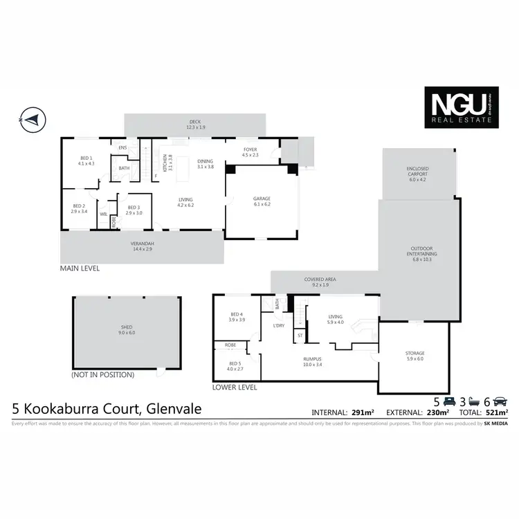 Floorplan of Homely rural property listing, 5 kookaburra Court, Glenvale QLD 4350
